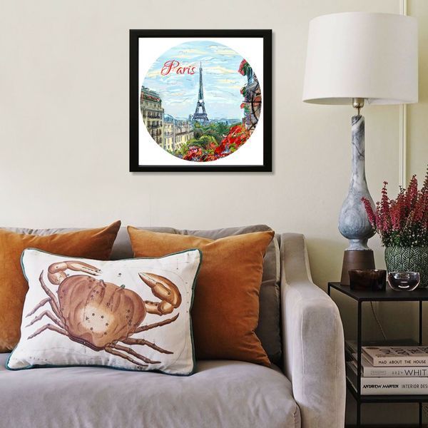 Vinyl Record Decor in a Wooden Frame Paris 14" 13-4-1 photo