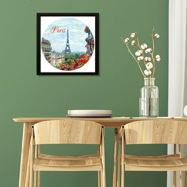 Vinyl Record Decor in a Wooden Frame Paris 14" 13-4-1 photo