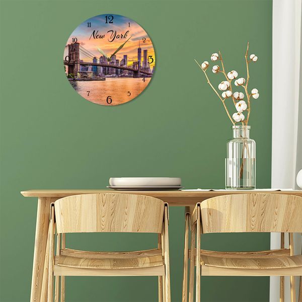 Wall Vinyl Record Clock New York 12" 31-2-1 photo