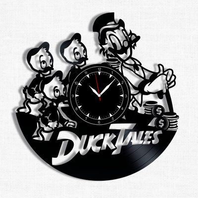 Настінний вініловий годинник Качині історії, діаметр 30см Vinyl-Clock-C-Duck Tales-1 фото