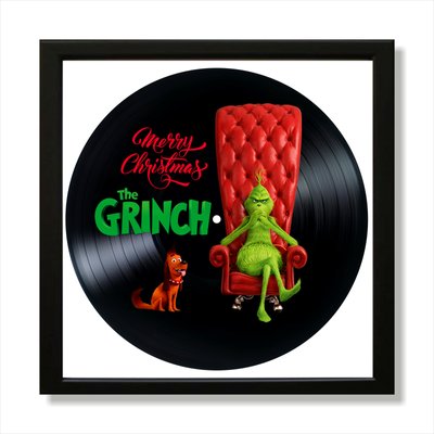 Vinyl Record Decor in a Wooden Frame Grinch 14" UF-Frame-Grinch-1 photo