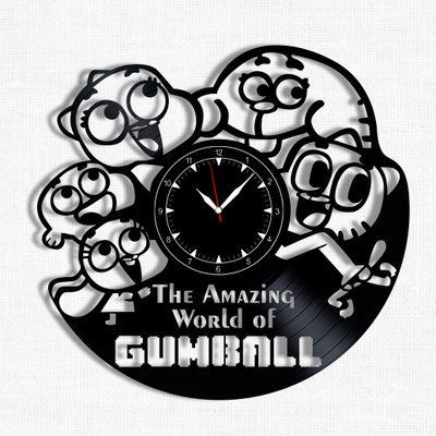Настінний вініловий годинник Дивовижний світ Гамбола, діаметр 30см Vinyl-Clock-C-The Amazing World of Gumball-1 фото