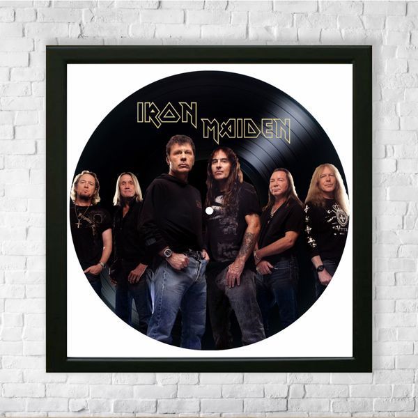 Vinyl Record Decor in a Wooden Frame Iron Maiden 14" 537-4-1 photo