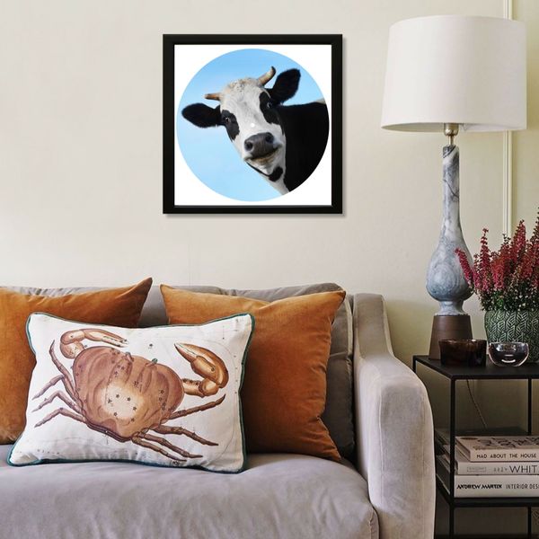 Vinyl Record Decor in a Wooden Frame Cow 14" UF-Frame-Cow-1 photo