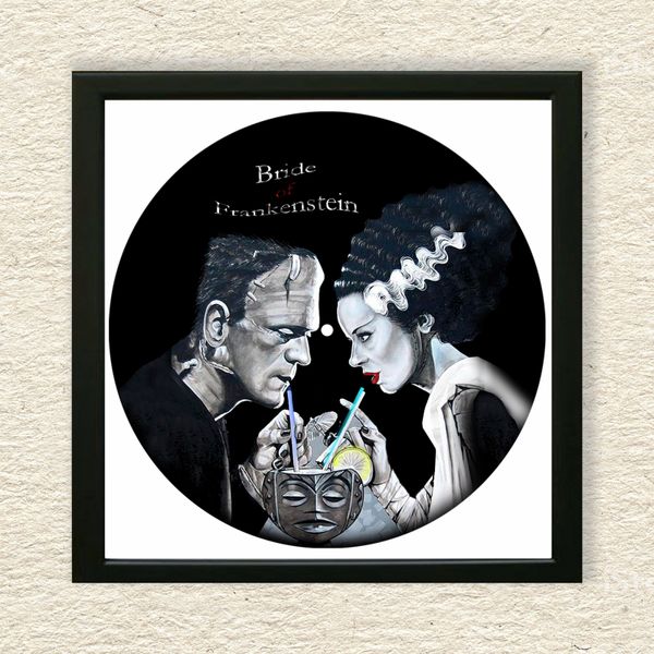 Vinyl Record Decor in a Wooden Frame Bride of Frankenstein 14" UF-Frame-M-Bride of Frankenstein-1 photo