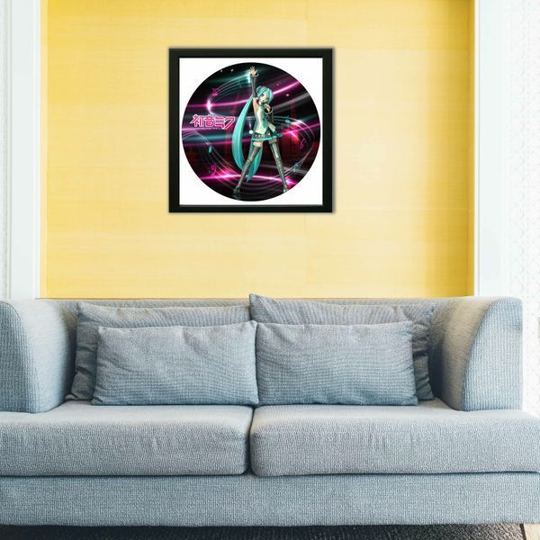 Vinyl Record Decor in a Wooden Frame Hatsune Miku 14" 238-4-1 photo