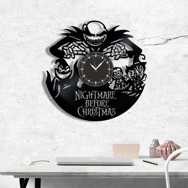 Wall Vinyl Record Clock Nightmare Before Christmas 12" 139-1-7 photo