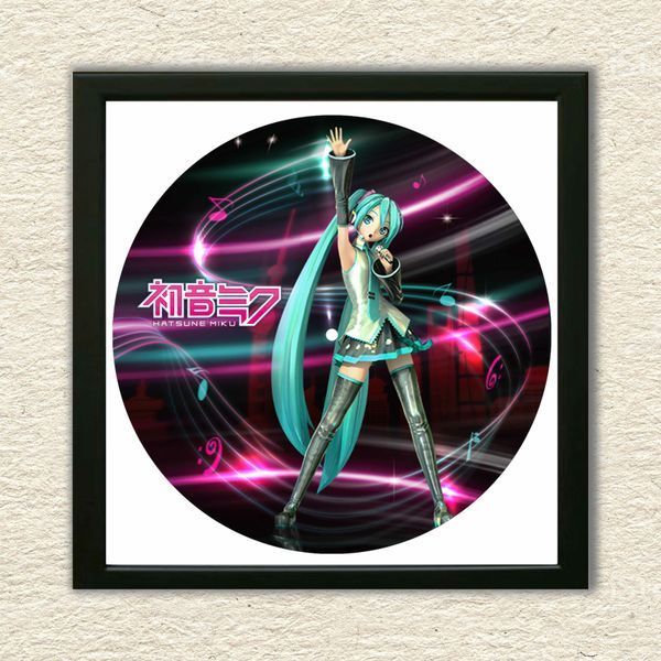 Vinyl Record Decor in a Wooden Frame Hatsune Miku 14" 238-4-1 photo