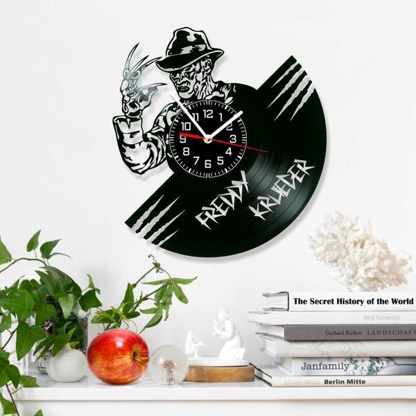 Настінний вініловий годинник Фредді Крюгер, діаметр 30см Vinyl-Clock-M-Freddi Kruger-4 фото