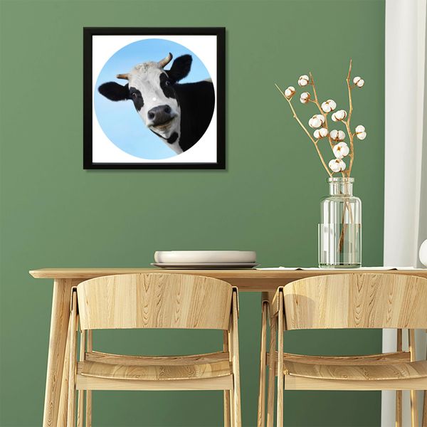 Vinyl Record Decor in a Wooden Frame Cow 14" UF-Frame-Cow-1 photo