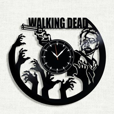 Настінний вініловий годинник Ходячі мерці, діаметр 30см Vinyl-Clock-M-The Walking Dead-12 фото