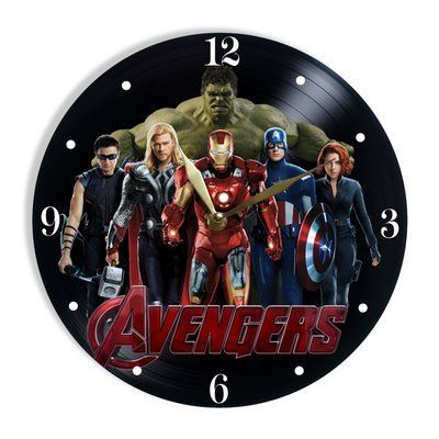 Настінний вініловий годинник Месники, діаметр 30см UF-Clock-M-Avengers-2 фото