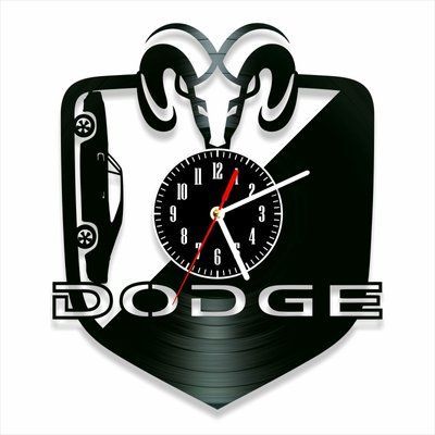 Настінний вініловий годинник Додж, діаметр 30см Vinyl-Clock-Dodge-1 фото