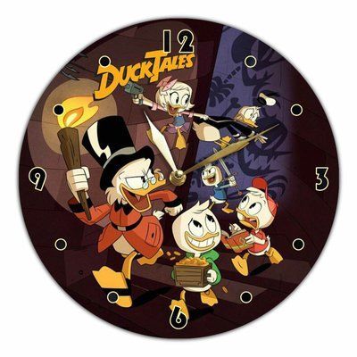 Настінний вініловий годинник Качині історії, діаметр 30см UF-Clock-C-Duck Tales-2 фото