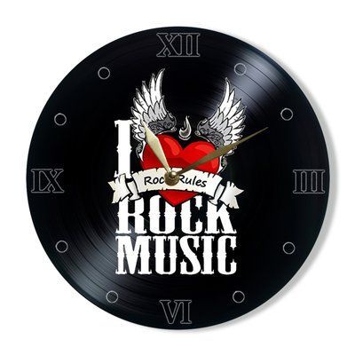 Wall Vinyl Record Clock Love Rock 12" UF-Clock-Love Rock-1 photo