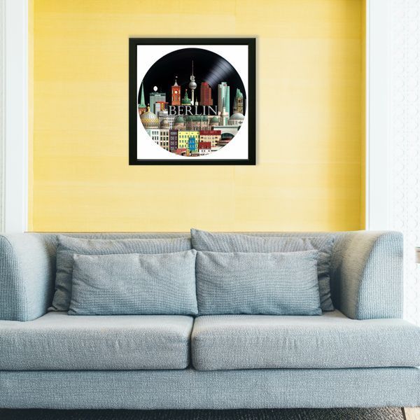 Vinyl Record Decor in a Wooden Frame Berlin 14" 14-4-1 photo