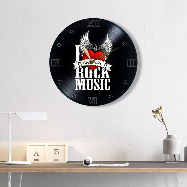 Wall Vinyl Record Clock Love Rock 12" UF-Clock-Love Rock-1 photo