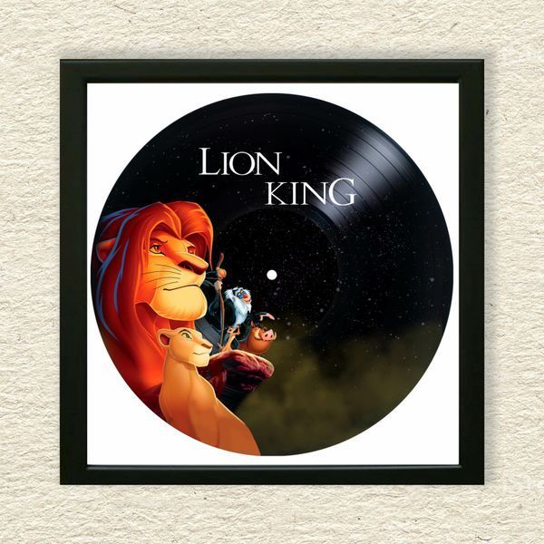 Vinyl Record Decor in a Wooden Frame Lion King 14" 941-4-1 photo