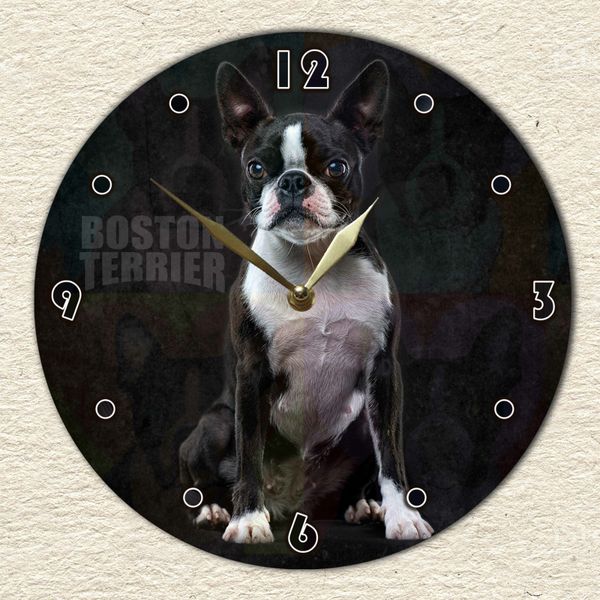 Wall Vinyl Record Clock Boston Terrier 12" UF-Clock-Boston Terrier-1 photo