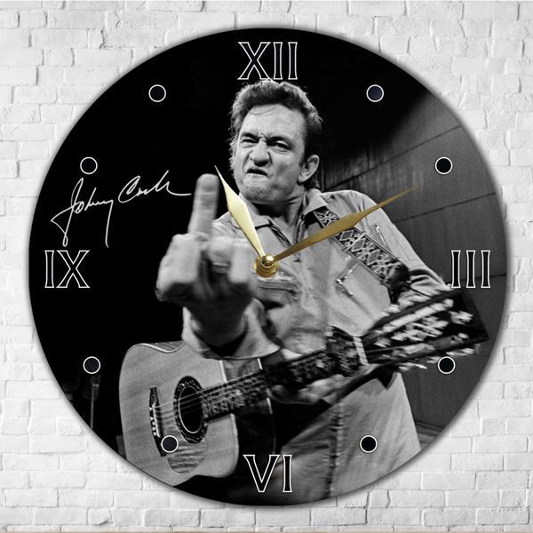 Настінний вініловий годинник Джонні Кеш, діаметр 30см UF-Clock-Johnny Cash-1 фото