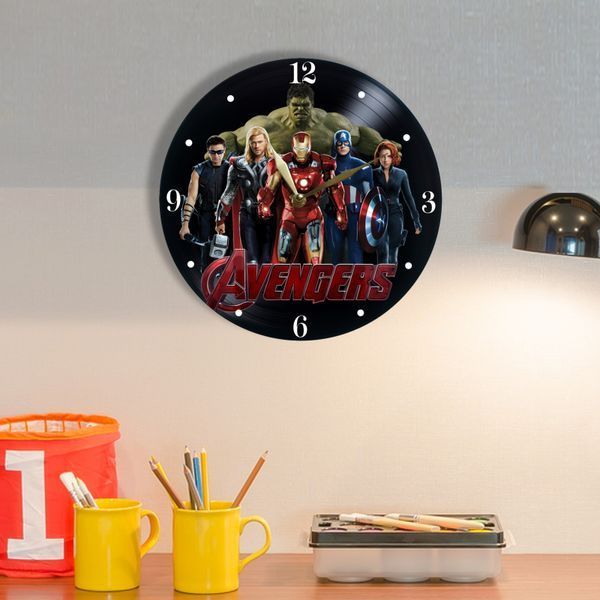 Настінний вініловий годинник Месники, діаметр 30см UF-Clock-M-Avengers-2 фото