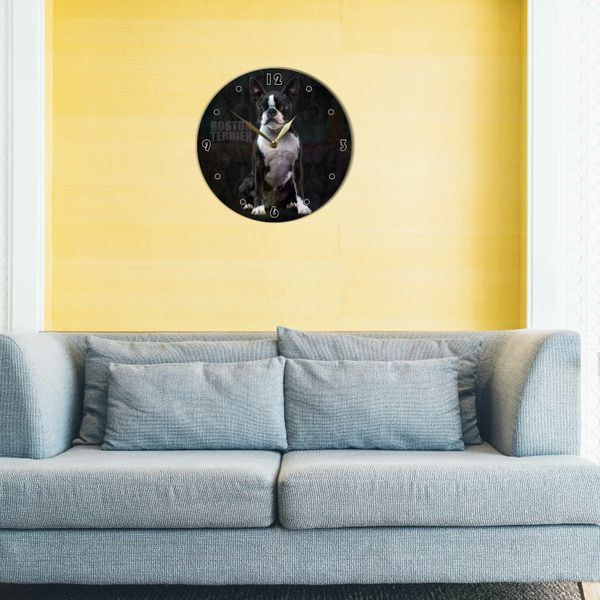 Wall Vinyl Record Clock Boston Terrier 12" UF-Clock-Boston Terrier-1 photo