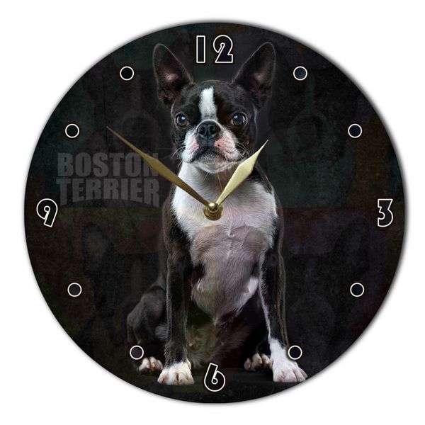 Wall Vinyl Record Clock Boston Terrier 12" UF-Clock-Boston Terrier-1 photo